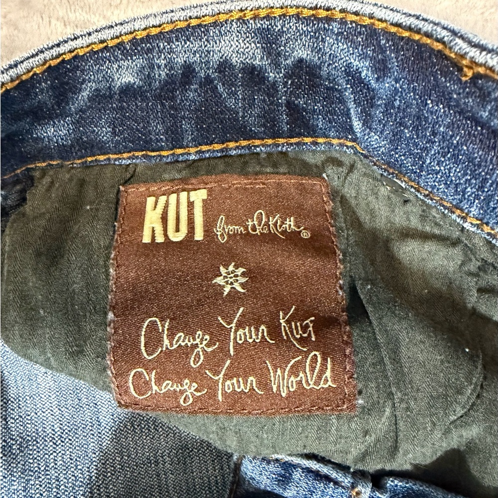 Kut from the Kloth Distressed Denim Slim Stretch Jeans Size 2 - Picture 3 of 7